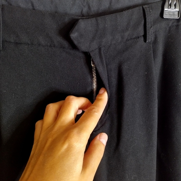 Free People Trouser Onyx Black Rolled Cuff Hem Straight Leg Sz 6 - Picture 5 of 10